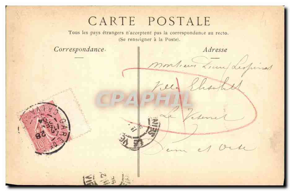 CPA Caen L Ancien Hotel de la Monnaie — Rückseite