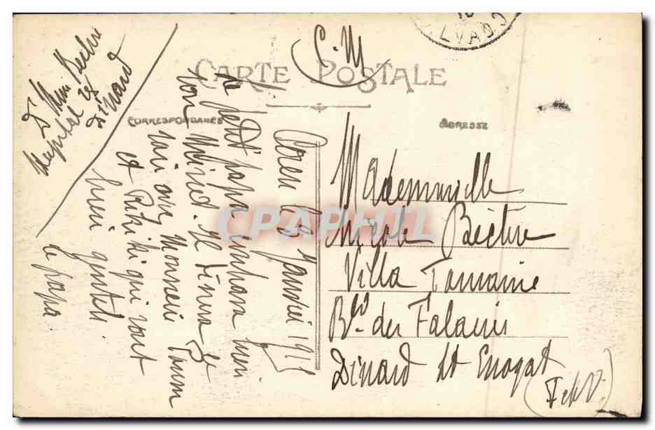 CPA Caen L Hotel de Than — Verso