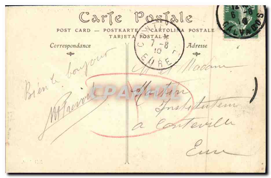 CPA Caen Lucarnes de L Hotel de Than  — Rückseite