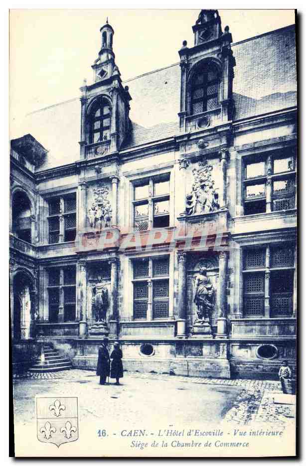 CPA Caen L Hotel d Escoville Vue interieure Siege de la Chambre de commerce