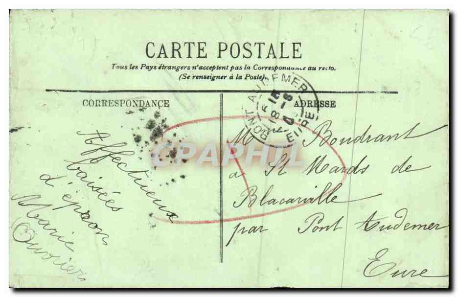CPA Caen Ancien Hotel de Valois Facade place St pierre — Verso