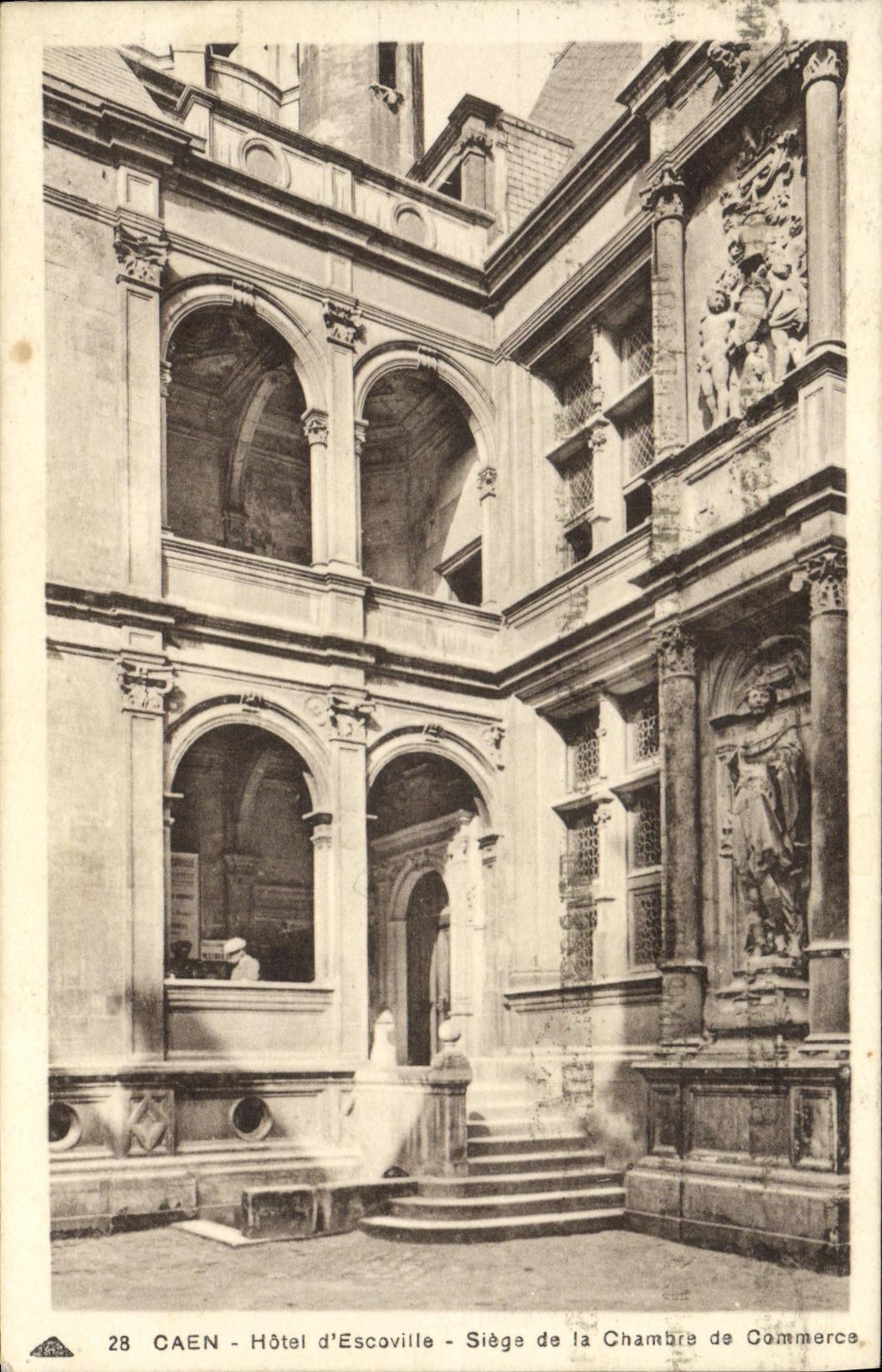 CPA Caen Hotel d Escoville Siege de la chambre de commerce