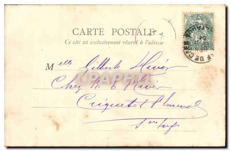 CPA Caen Hotel de Ville — Verso