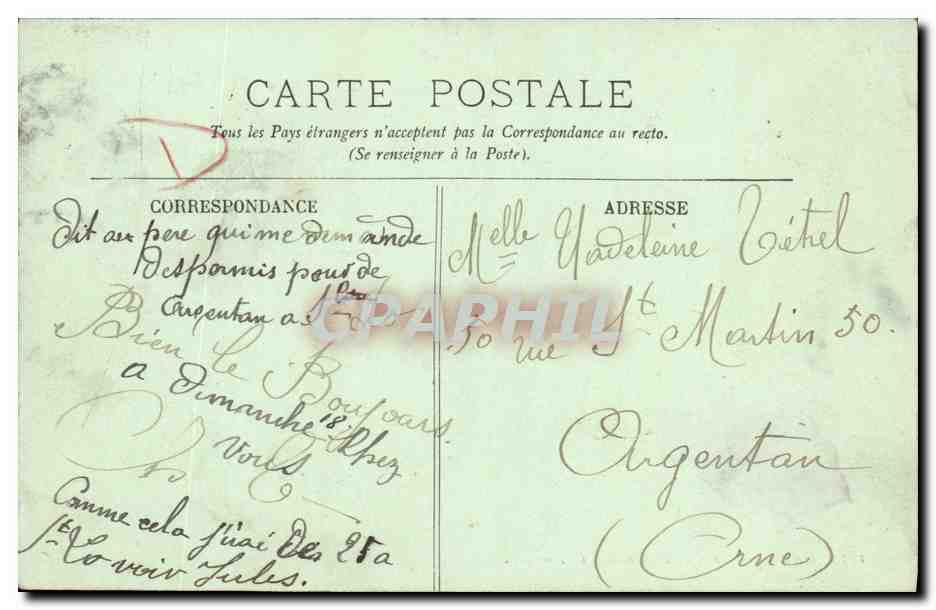CPA Caen Cour de l ancien Hotel de Ville  — Rückseite