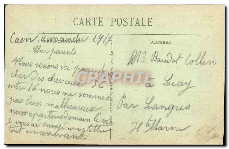CAEN — Hôtel de Ville et Place de la République — éditeur impr. Paul, des Expériements, Caen — Reverso