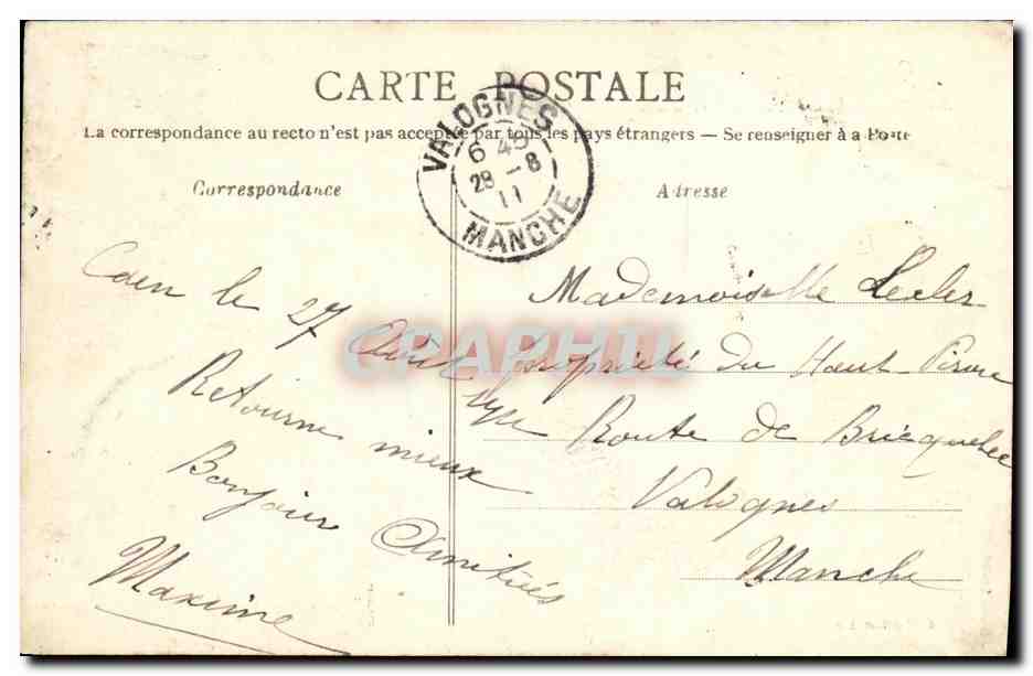 CPA Caen Interieur de L Hotel de Ville Ancien seminaire des Eudistes — Verso