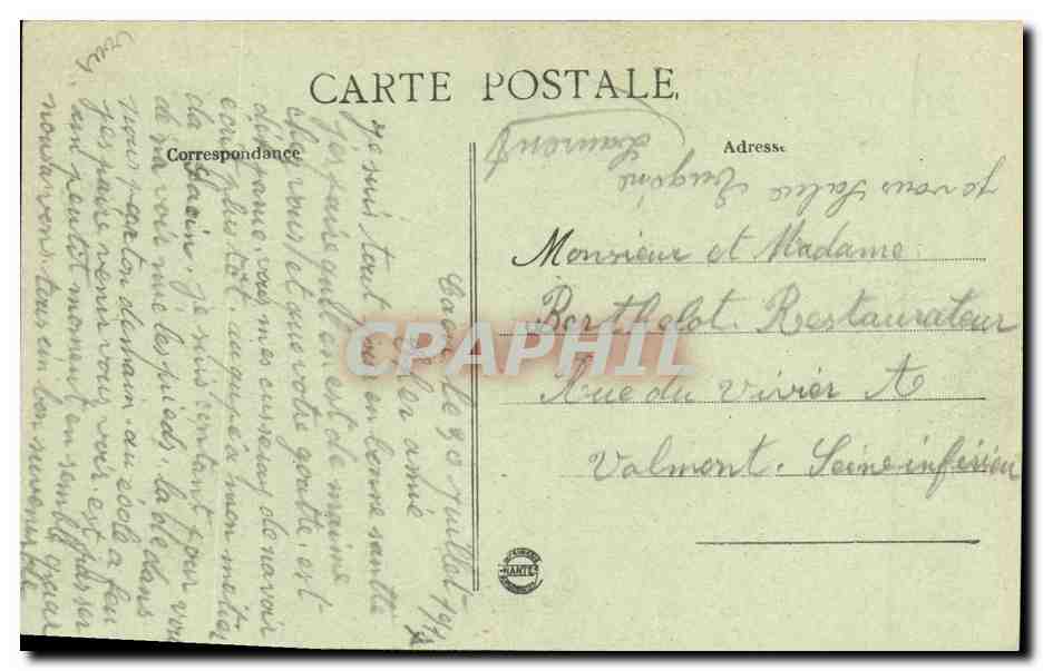 CPA Caen Interieur de L Hotel de Ville Ancien seminaire des Eudistes — Verso