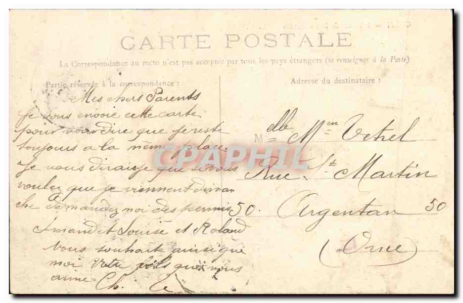 CPA Caen L Hotel de la Prefecture — Verso