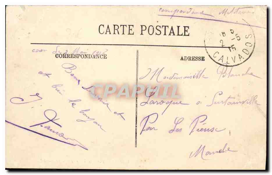 CPA Caen L Hotel de Ville et Square — Verso
