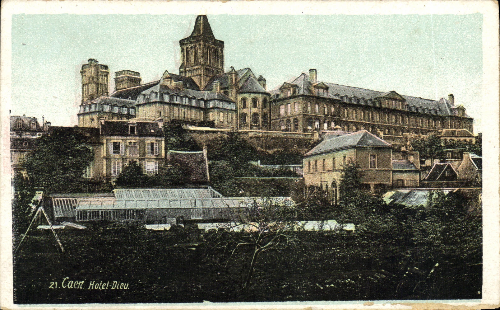 Antike Ansichtskarte Caen Hotel Dieu