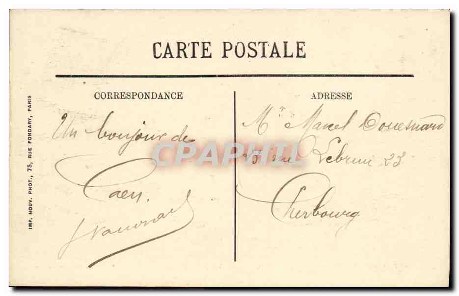 CPA Caen Le Nouvel Hotel Dieu — Verso