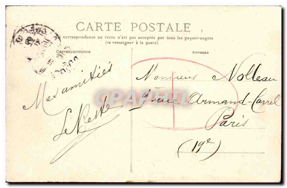CPA Caen Hotel Dieu Vue Generale et l Eglise St Gilles — Verso