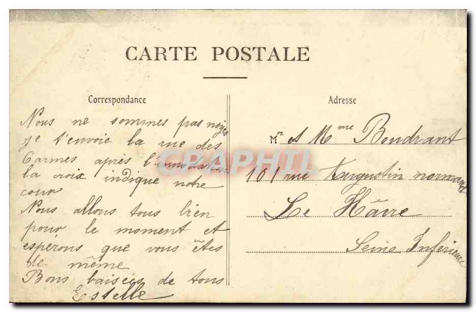 CAEN — Crue de l'Orne, 1er Décembre 1910 — Rue des Carmes — Edition Voisin — Reverso