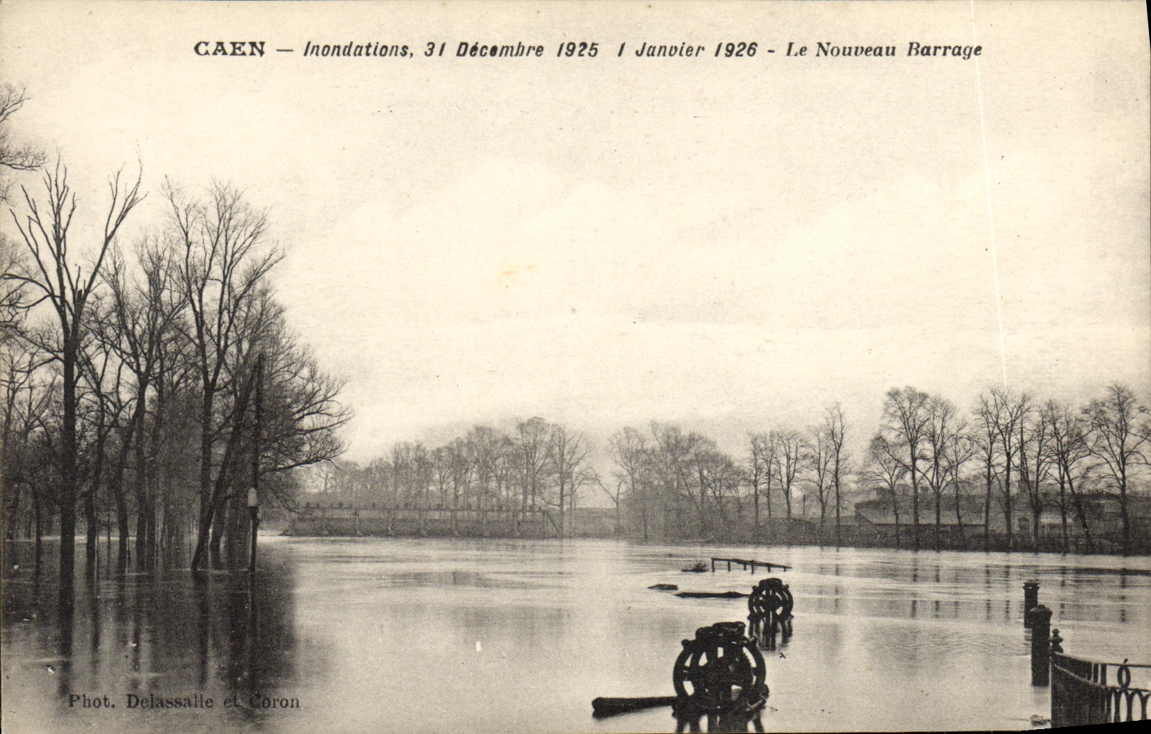CPA Caen Inonde 31 decembre 1925 1 Janvier 1926 Le Nouveau Barrage