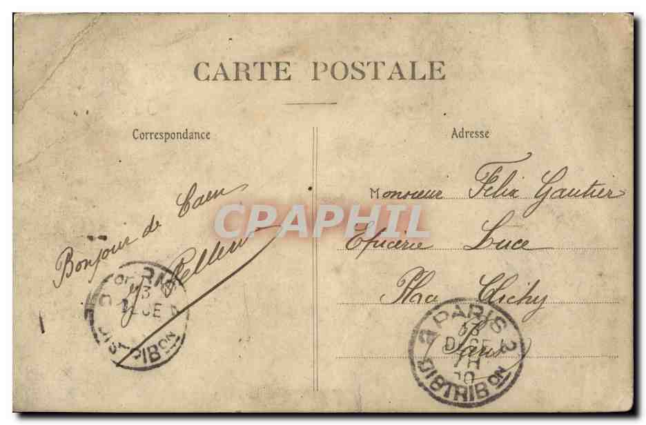 CPA Caen Inonde 31 decembre 1925 1 Janvier 1926 Crue de L Orne Rue d Auge — Verso