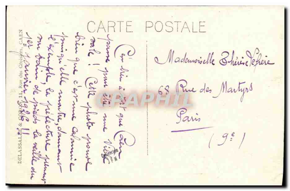 Inondation au château de Vincennes — 31 Décembre 1925 - 1er Janvier 1926 — Delassalle & Goyon, Gaen, n°10 — Verso