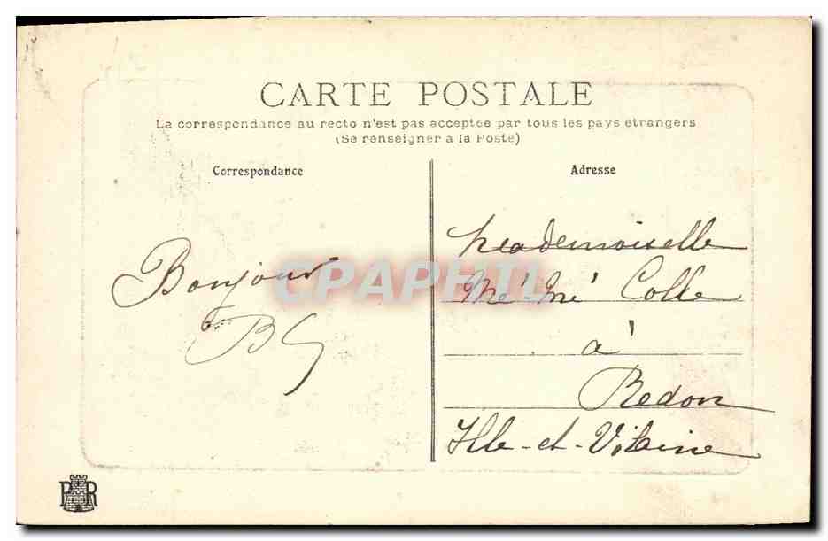 CPA Caen Les Serres du Jardin des Plantes — Verso