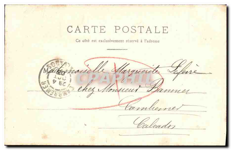 CPA Caen Les Serres du Jardin des Plantes — Verso