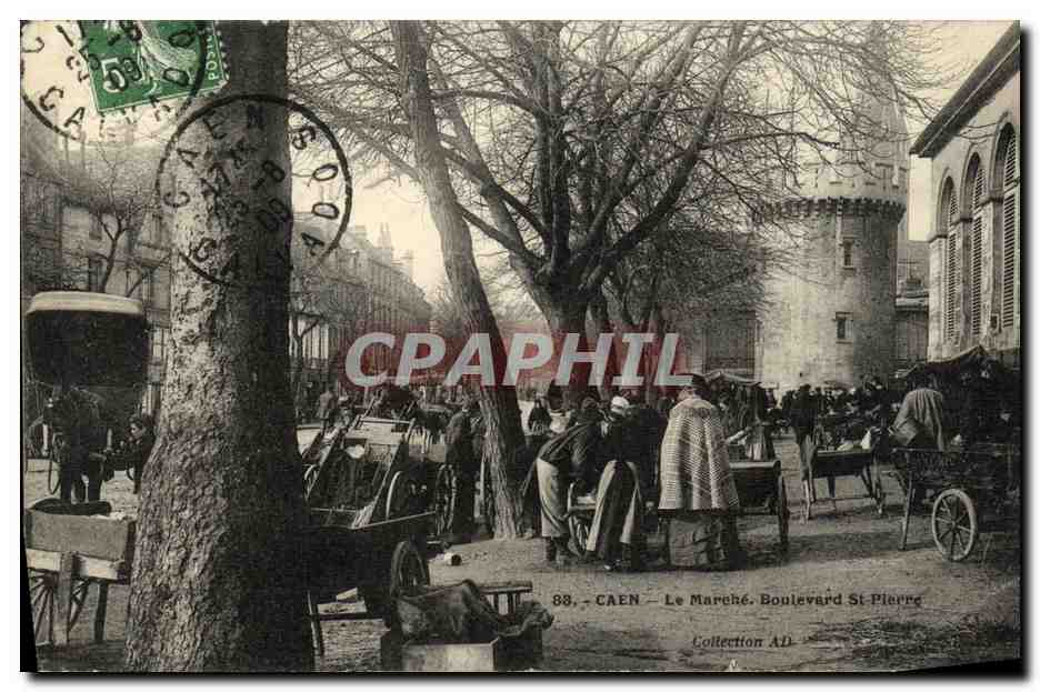 Caen — Le Marché, Boulevard Saint-Pierre — Colección AD - Anverso