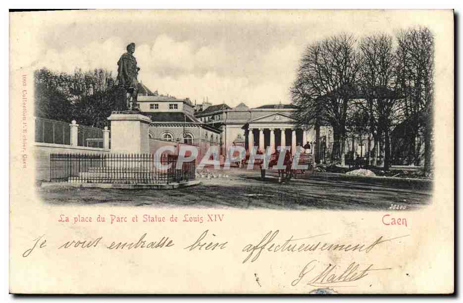 Place du Parc et Statue de Louis XIV — Caen — G. Mallet