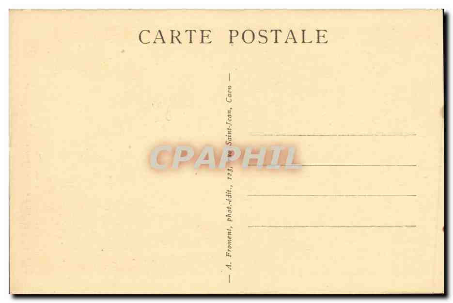 CAEN — Der Kriegerdenkmal — A. Fronent, phot.-verlag, 123, Rue Saint-Jean, Caen — Rückseite