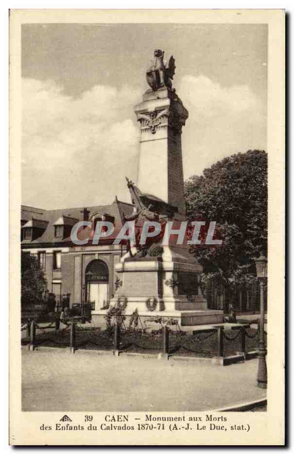 CPA Caen Monument aux Morts des Enfants du Calvados Militaria