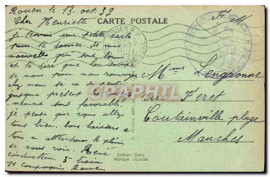 CPA Caen Statue de Duguesclin et Abbaye aux Hommes — Reverso