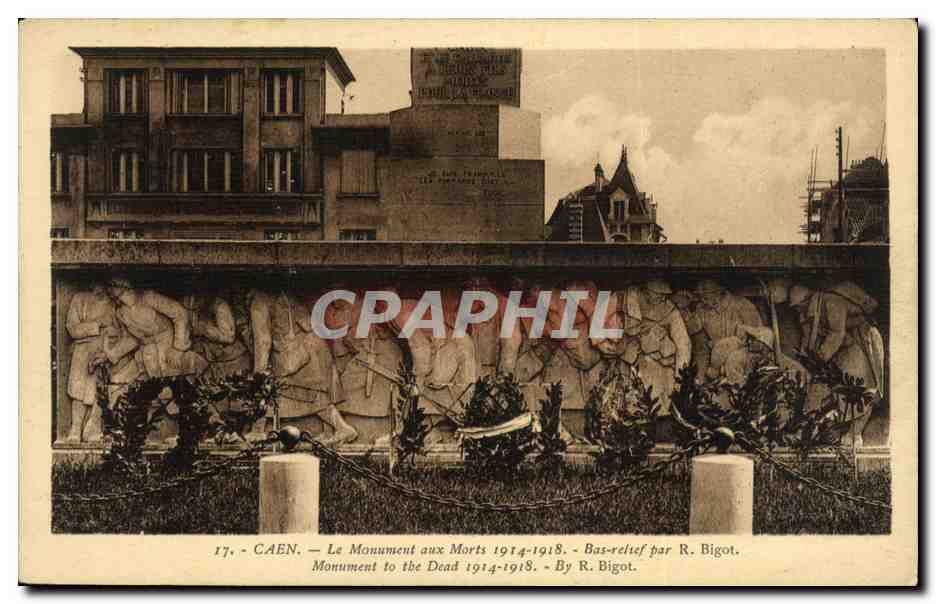 CPA Caen Le Monument aux Morts 1914 1918 Bas relief par Bigot