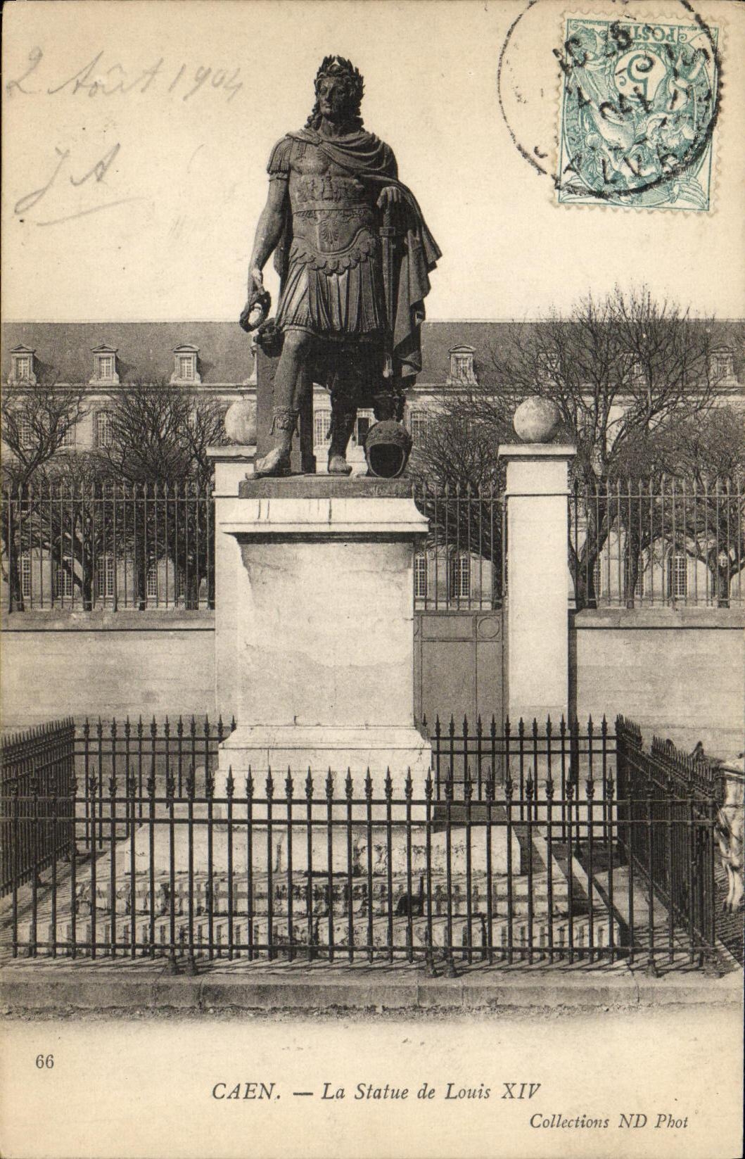 CPA Caen Statue de Louis XIV
