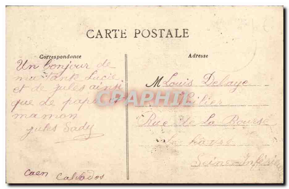 Caen - Place de la République - Monument Demolombe — éditeur NET, n° 107 — Verso