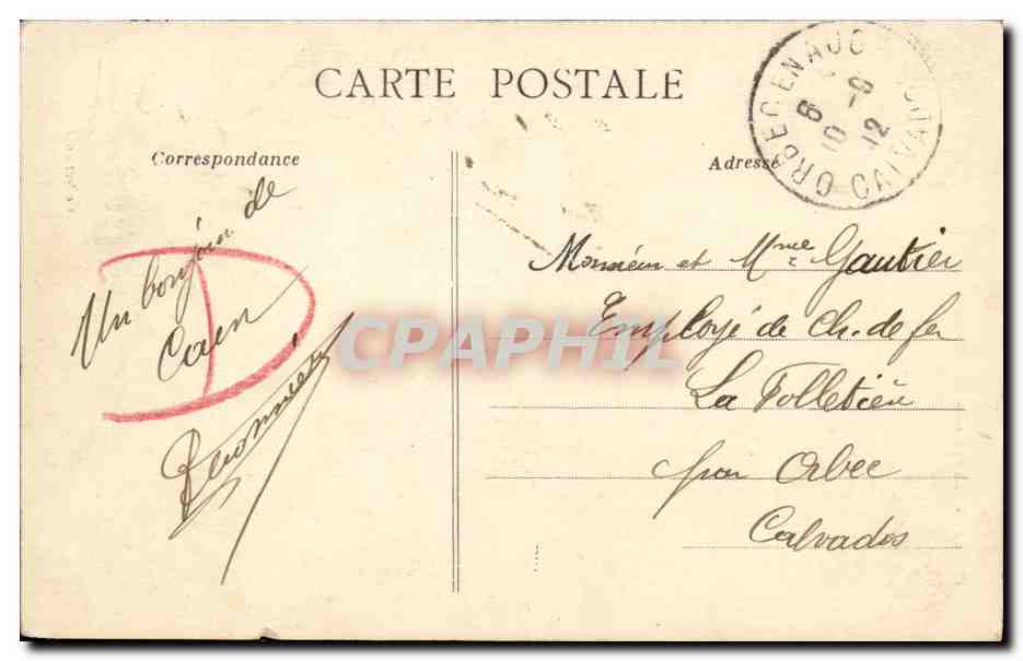 CPA Caen La pyramide — Verso