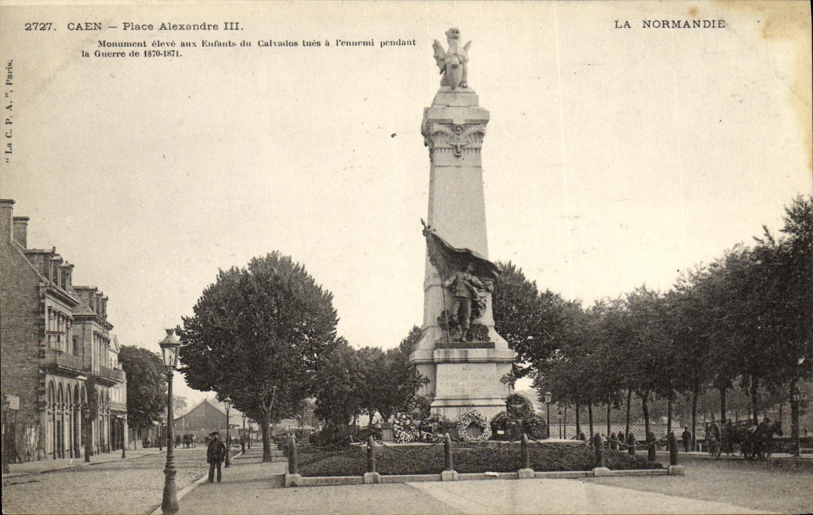 Caen — Place Alexandre III — Monument élevé aux Enfants du Calvados tués à l'ennemi pendant la Guerre de 1870-1871