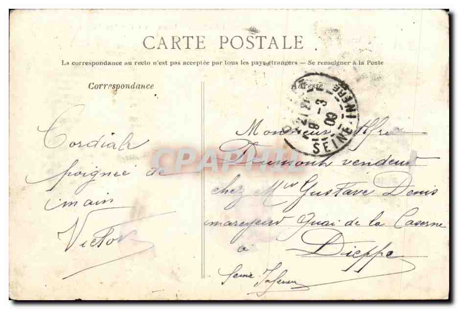 CPA Caen Musee des Antiquaires Facade du 15eme — Verso
