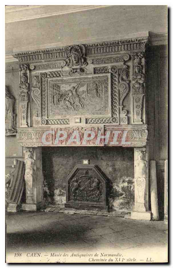 Caen — Musée des Antiquaires de Normandie — Cheminée du XIIe siècle — LL. 198