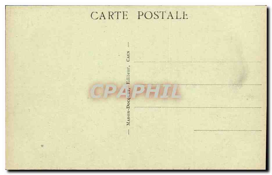 CPA Caen Le Palais de Justice et Place Saint Sauveur — Verso