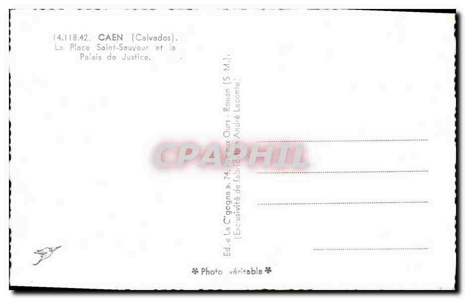 Palais de Justice — Caen (Calvados) — La Cigogne — Reverso