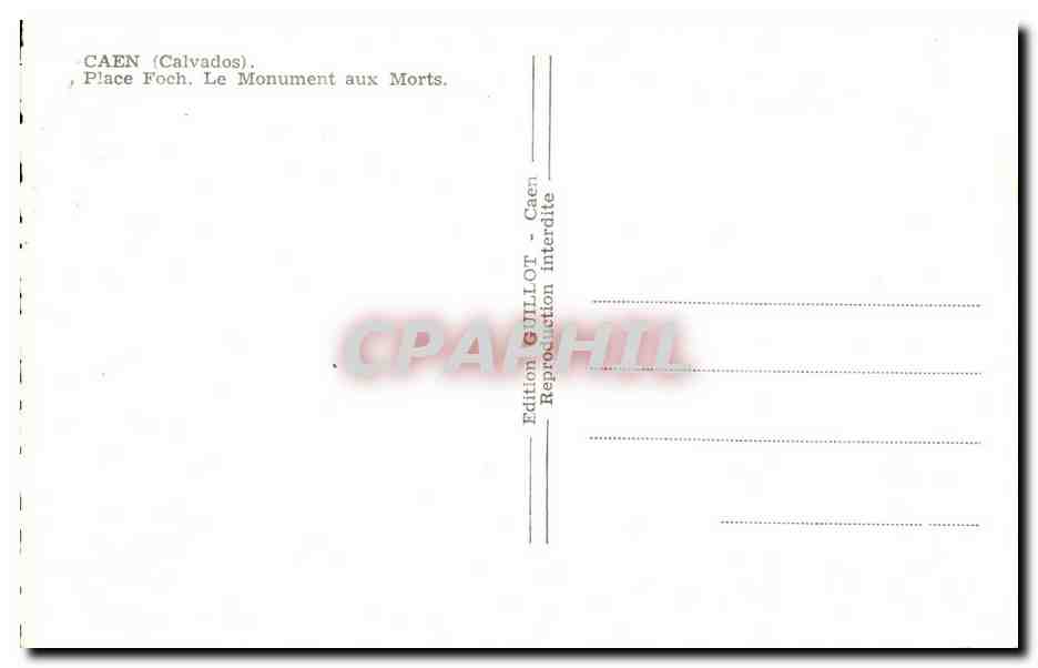 CAEN (Calvados) - Place Foch - Monument aux Morts — Reverso