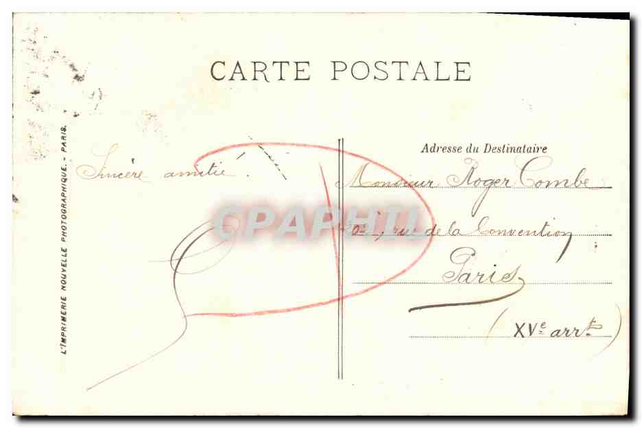 CPA Caen La Place de la Repulique — Rückseite