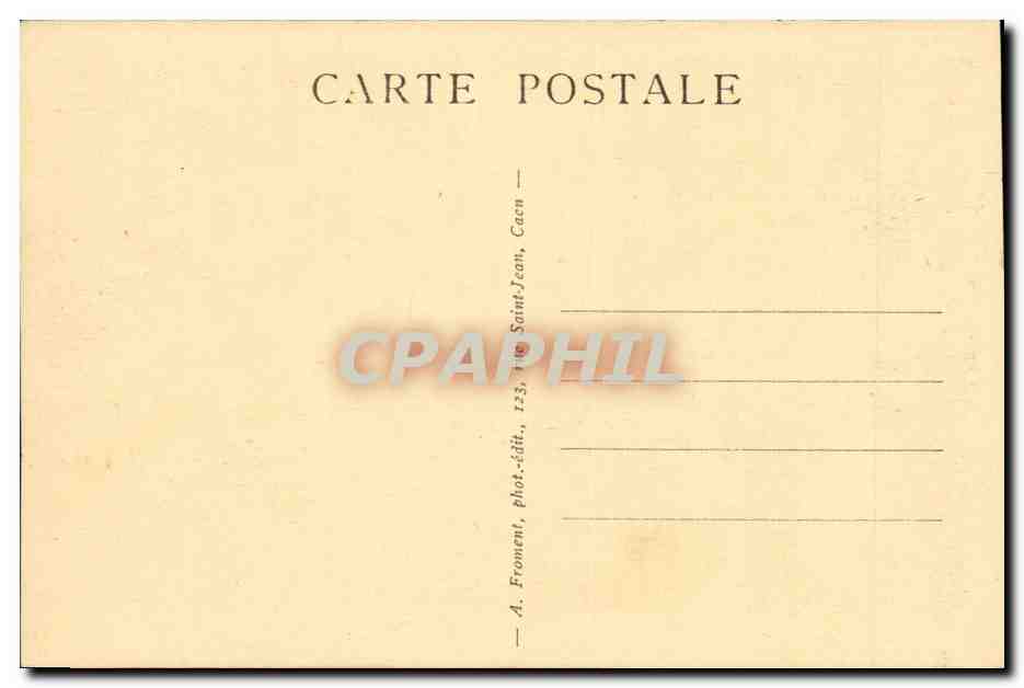 CPA Caen Places Saint Martin et Statue de Duguesclin — Verso