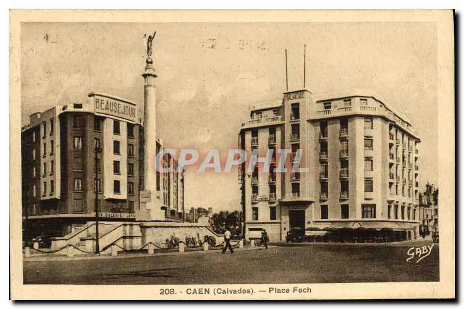 CPA Caen Place Foch Beausejour 