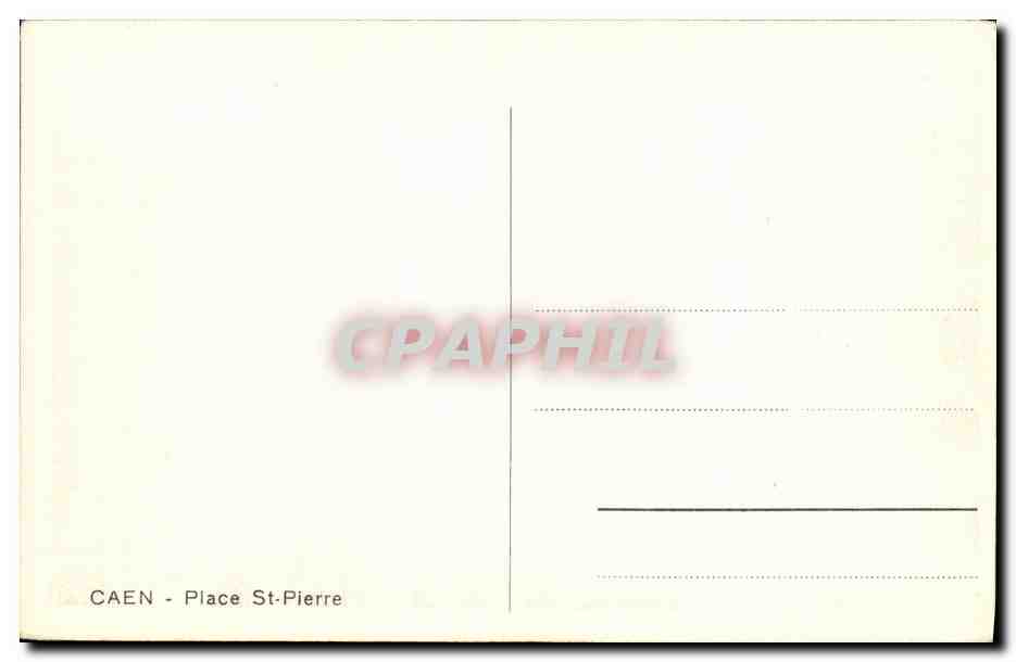 CPA Caen La Place Saint Pierre Tramway — Verso