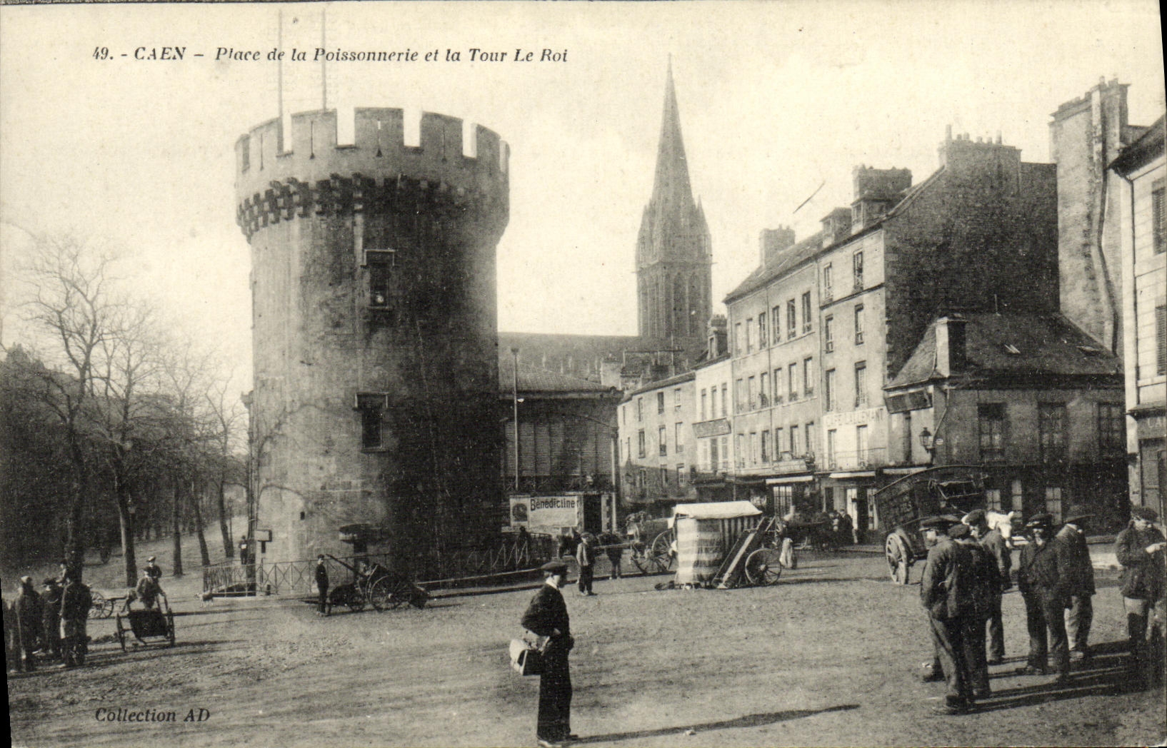 CAEN — Place de la Poissonnerie et la Tour Le Roi — Collection AD