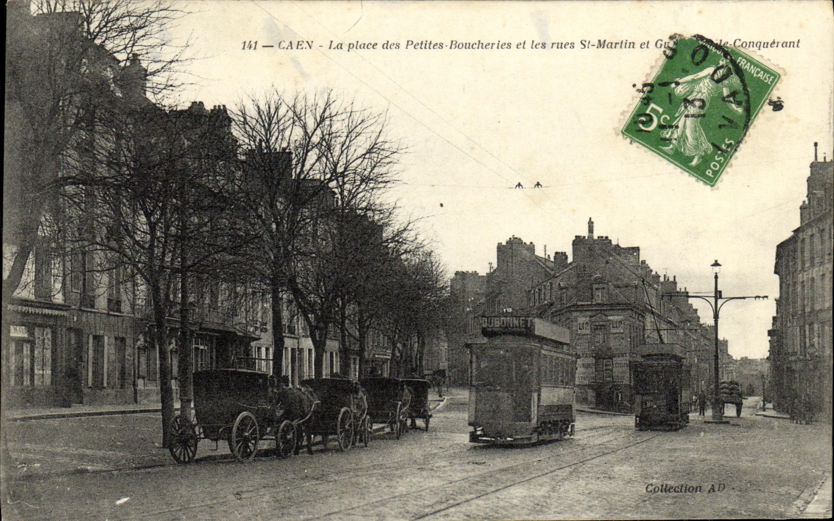 CAEN — La place des Petites-Boucheries et les rues St-Martin et Guillaume-Conquérant — éditeur Dubonnet, n° 141