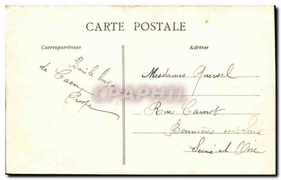CAEN — La place des Petites-Boucheries et les rues St-Martin et Guillaume-Conquérant — éditeur Dubonnet, n° 141 — Reverso