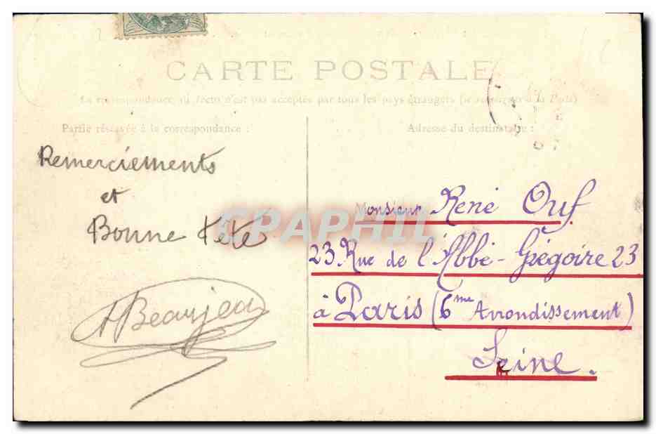 CPA Caen Place saint Sauveur Statue d Elie de Beaumont — Back