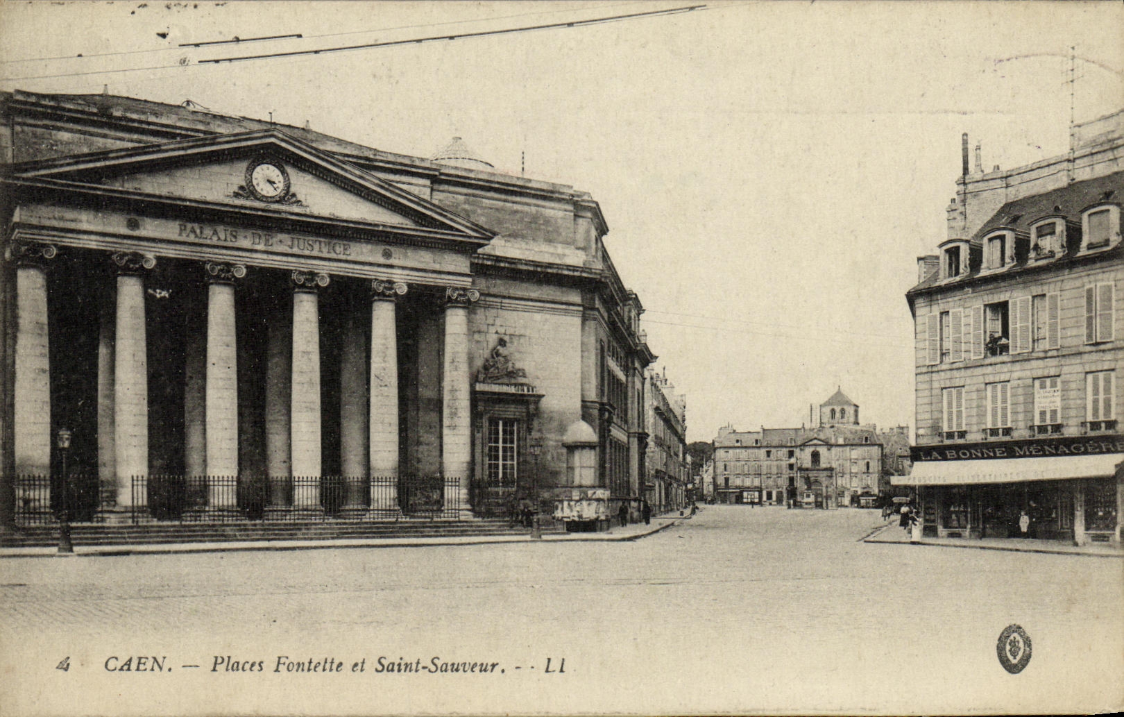 CPA Caen Places fontette et Saint Sauveur