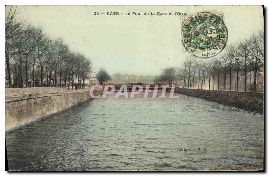 CPA Caen Le Pont de la Gare et L Orne