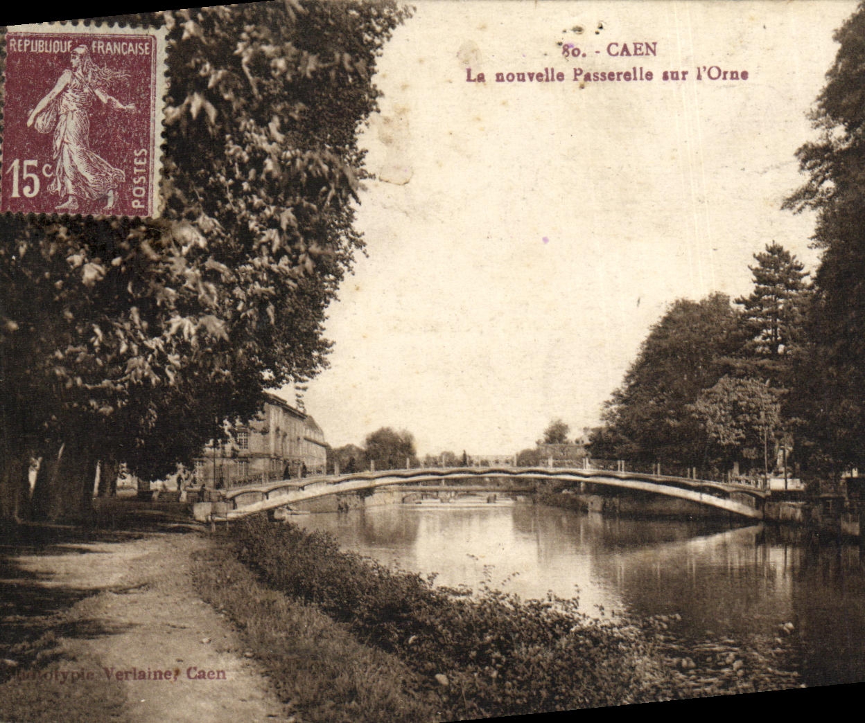 CPA Caen La Nouvelle Passerelle sur L Orne