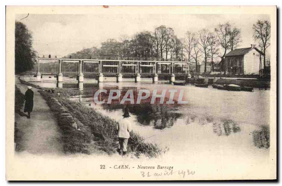 Caen - Nouveau Barrage — vue du barrage et des berges — G. Arnaud, Nantes
