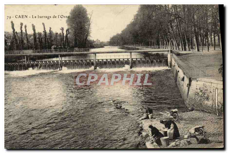 CPA Caen Le Barrage de L Orne Lavoir Lavandieres